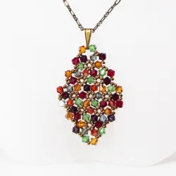 Pendant 40cm - Priscilla Rhombus M-Bronze Chain - Pendant 40cm - Laiton bronze